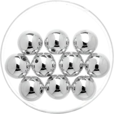 10x stuks metallic sieraden maken kralen in het zilver van 10 mm - Kunststof waskralen voor armbandje/kettingen