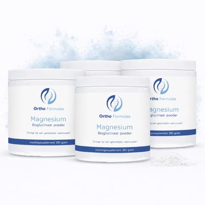4x Magnesium Bisglycinaat Poeder Lemon – Spieren & Ontspanning – 1400 g - Voordeel Set