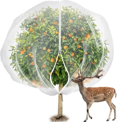 7.8 x 7.8 Ft Fruitboom Netcover Met Rits En Trekkoord - Transparante Tuin Insecten Net Planten Barrière - Vogelwerend Net - Fruit Beschermingsscherm - Tegen Hert-Eekhoorn-Wormen