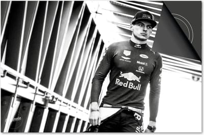 Inductie beschermer 60x60 - afdekplaat inductie mat - Dietrix Kookplaat beschermer - Exclusief - Sport - Max Verstappen Loopt - Zwart Wit