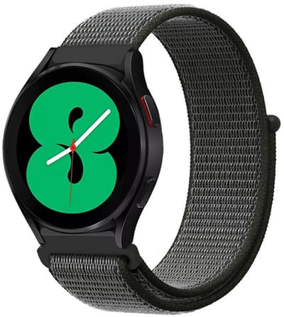 By Qubix - Sport Loop nylon bandje - Donkergroen met grijze band - Geschikt voor Xiaomi Redmi Watch 5 Active / Redmi Watch 5 Lite
