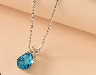 Ketting met azuurblauwe steen | Ketting | Azuurblauw |