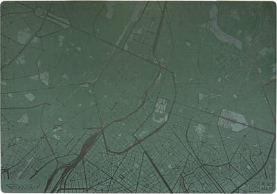 Place Maps Placemat Stadskaart Parijs - Kunstleer - Leigrijs - 1 Stuk