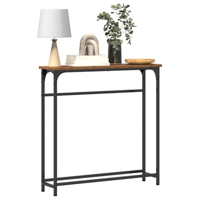 vidaXL - Wandtafel - Oudhout - 75 - x - 19,5 - x - 75 - cm - Bewerkt - hout