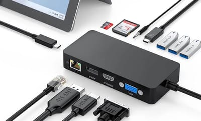 USB Dockingstation - Verlengkabel Hub - Extra Poorten - Compact Ontwerp - 5 x 5 x 2 cm - Zwart