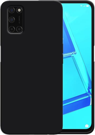 Smartphonica Siliconen hoesje voor OPPO A52 case met zachte binnenkant - Zwart geschikt voor Oppo A52