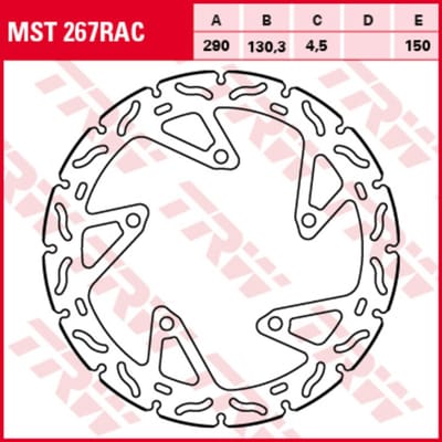Remschijf TRW MST267RAC, 1 Stuk
