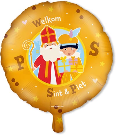 Q2P - Sinterklaas Decoratie- Folie Ballon - Versiering - Feest - Sint en Piet - Helium Ballon - 1 Stuk