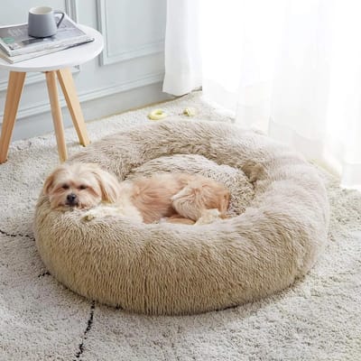 Super kattenbed Warm slapend kattennest Zacht lang pluche Beste hondenbed voor honden Mandkussen Kattenbed Kattenmat Dieren slapen 40x40cm