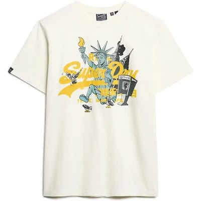 Superdry New York Vl Graphic T-shirt Met Korte Mouwen Wit XL Man