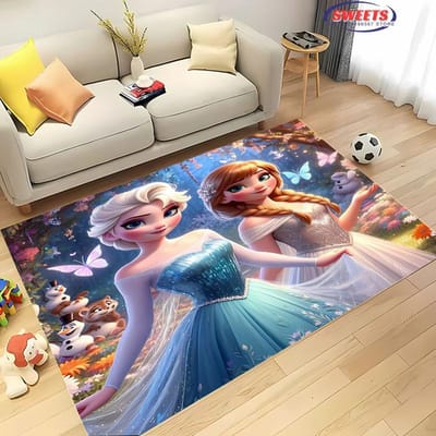 Frozen Elsa en Anna Prinses 3D HD Print Tapijt voor Woonkamer Kinderkamer Sofa Deurmat Vloerkleed Antislip Decor Mat 40x60cm (16x24in)