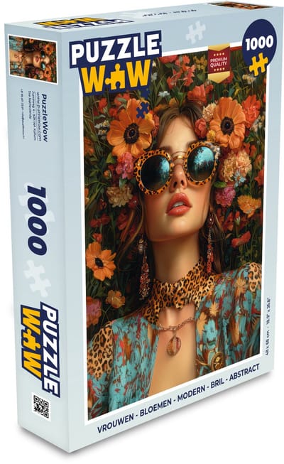Puzzel Vrouwen - Bloemen - Modern - Bril - Abstract - Legpuzzel - Puzzel 1000 stukjes volwassenen