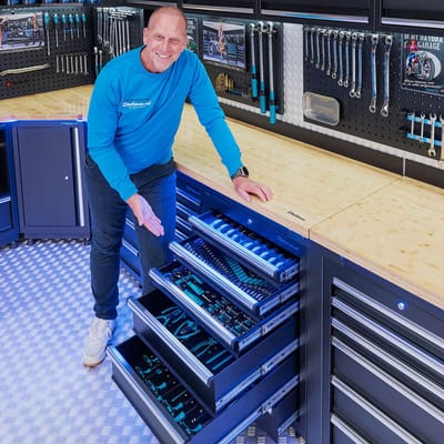 Datona® Gereedschapsset met foam inlays voor PRO werkbanken - 5 lades - 171-delig - Zwart