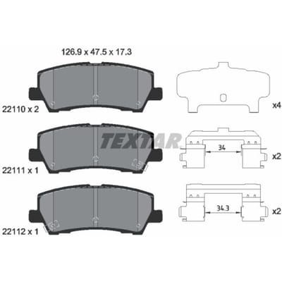 Remblokset TEXTAR 2211003, achter