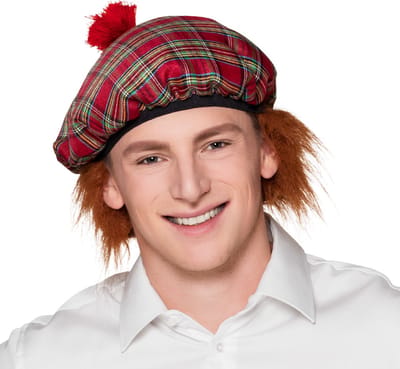 Boland - Baret Mr Tartan rood Rood - Één maat - Volwassenen - Unisex - Landen