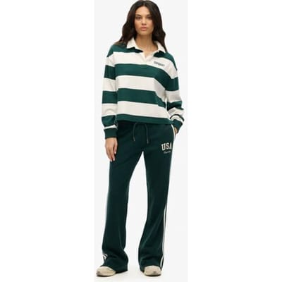 Superdry Athletic Essentials Flare Joggingbroek met Strepen Groen Grootte: 38
