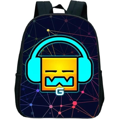 16 Inch Boze Geometry Dash Rugzak Jongens Meisjes Boekentas Cartoon Spel Kinderen Kleuterschool Schooltassen Peuter Kinderopvang Rugzak blue