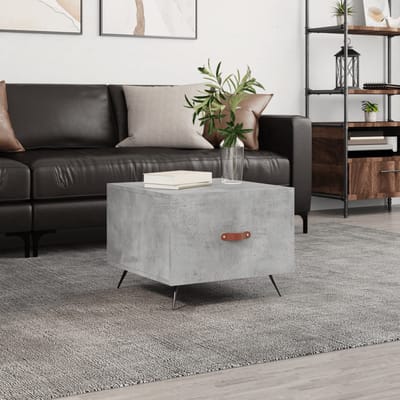 vidaXL - Salontafel - 50x50x40 - cm - bewerkt - hout - betongrijs