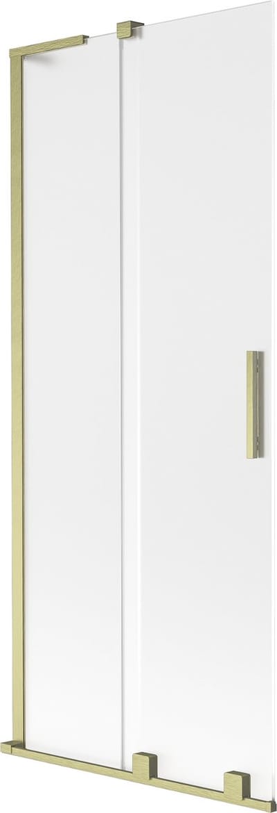 Mexen Velar L badwand 2-delige schuifdeur 80 x 150 cm, matglas, goud geborsteld - 896-080-003-31-55