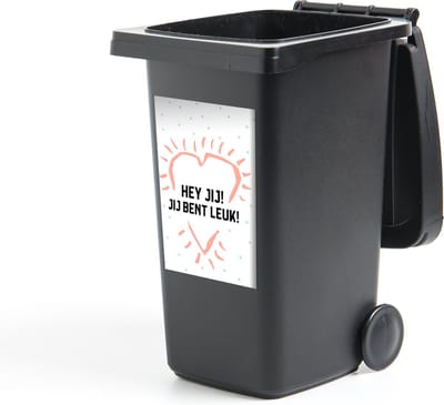 Container sticker Quotes - Spreuken - Hey jij! Jij bent leuk! - Vrienden - 40x60 cm - Kliko sticker
