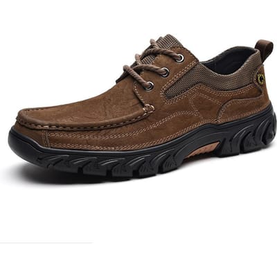 Herfst Echt Leer Herenschoenen Buitenschoenen Heren Werkschoenen Big Head Schoenen Platform Casual Leren Schoenen Heren 46 bruin