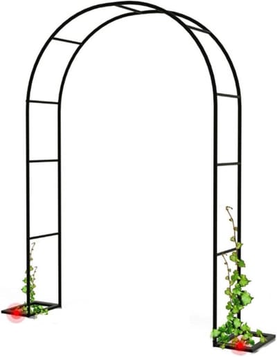 Decoratieve Boog - Tuinboog Klimplanten - Feestelijke Decoratie - Versterkte Metalen Constructie - 180x220cm - Zwart