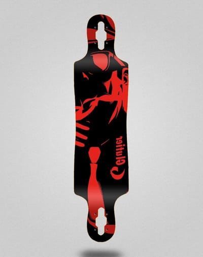 Longboard Deck - Skateboard Deck - Skateboarden - Drop Through Design - 40x9 inch - Rood
