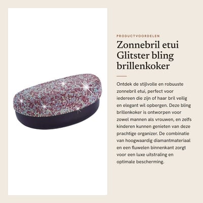 Dailygoods- Zonnebril Etui Hardcase - Brillenkoker met Diamant Strass - Zonnebril Organizer - Opvouwbaar - Vochtbestendig - Robuust en Elegant