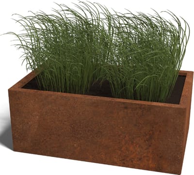 Cortenstaal plantenbak - Rechthoek - 100x60x30cm - Roestkleur - Zonder bodem - MySteel