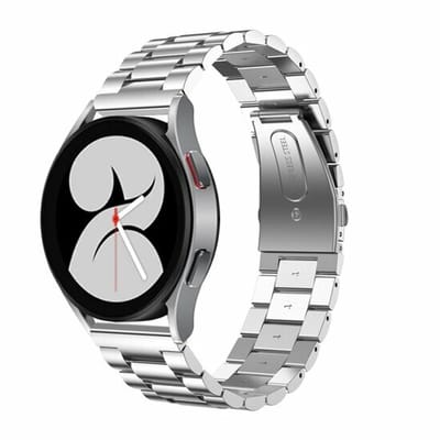 By Qubix - Geschikt voor Garmin bandje - 18mm - Geschikt voor Garmin Venu 4 - 41mm - Stalen schakelband - Zilver