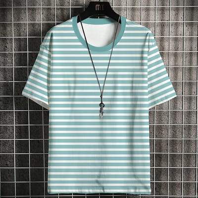 Mode Heren T-shirt Streep Patroon Klassieke Mode Reizen Casual Street Style 3D Geprint Korte Mouw 6XL white