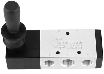 Handmatige aluminium legering pneumatische regelklep met 5 aansluitingen en 3 posities, 0~0.8 MPa, PT1/4 inlaat voor luchtdrukregeling en vloeistofbeheer