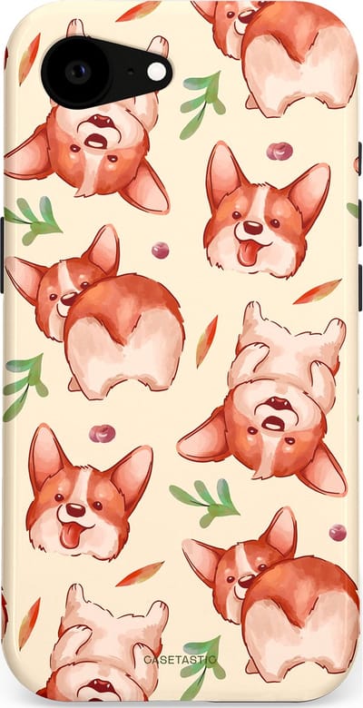 Casetastic Hoesje Geschikt voor Apple iPhone 16e Magsafe - Stijlvolle Beschermende Duo-layer Case - Corgipootjes