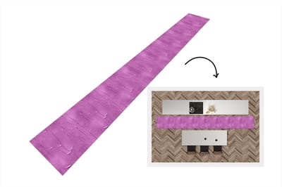 Keukenloper - Keukenmat - Patronen - Verf - Paars - 400x50 cm - Keuken vloerkleed