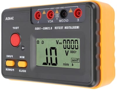 Digitale Isolatietester - Megohmmeter Weerstandsmeter - Elektrische Metingen - Groot LCD-scherm - 250V-1000V - Grijs