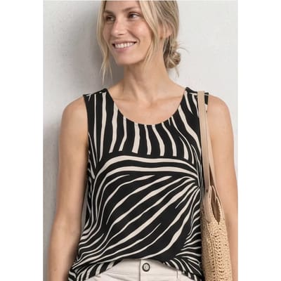Top met V-hals en elastische zoom