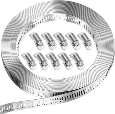 Slangklemmen Set - Slang Binder - Slangen Bevestigen - Verstelbaar Roestvrij Staal - 3 Meter - Zilver
