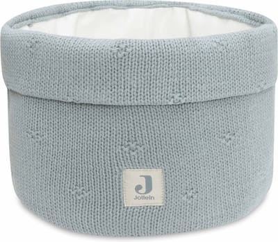Jollein - Commodemandje - Commode Mandje voor Babykamer- 14x18cm - Opbermand - Cosy Knit Sea Green