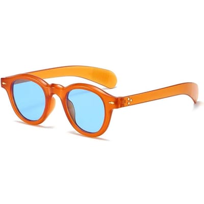 Tendances Pour Hommes et Femmes Style Vintage Lunettes de Soleil Rondes Pour Hommes Vision Wear Élégantes Pour Femmes Lunettes d'Extérieur Protectrices Lunettes Punk UV400 1PC orange