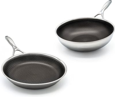 Matero 2-delige Pannenset - PFAS vrije Koekenpannen - PFAS vrije wokpan - Non-stick & krasbestendige - Ø 28cm - Pannenset Inductie, Keramisch, Elektrisch, Oven - Oven & vaatwasserbestendig