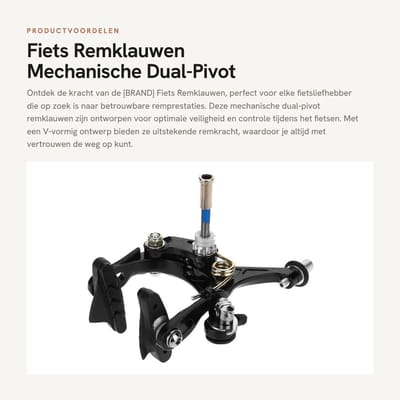 Dailygoods- Remklauwen Set - V Vorm Mechanische Dual-Pivot - Aluminium Legering - Slijtvast en Stevig - Montageafstand 39-50mm - Brake Pad Lengte 55mm - Fietsrem