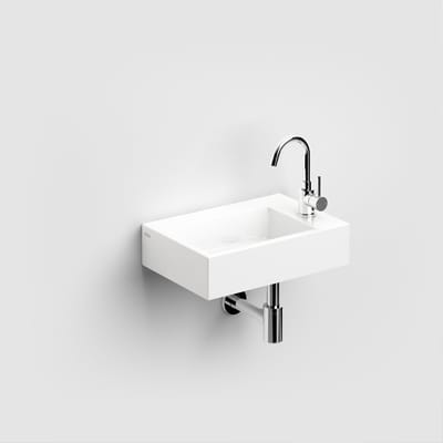 Clou Flush 2 Plus fontein 42.5x10.5cm kraangat zonder plug Keramiek Wit