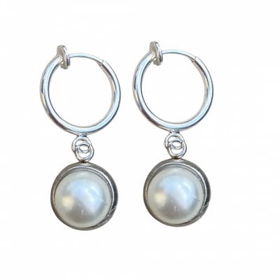 Klem oorbellen- Synthetische parel-zilverkleur- geen gaatje- Charme Bijoux