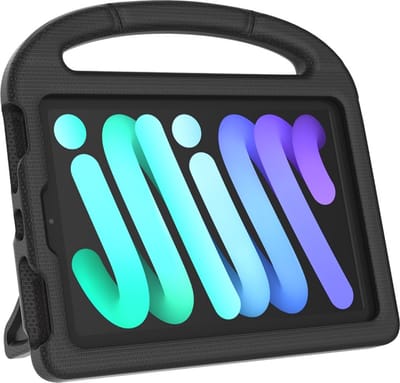 Tablet Beschermhoes geschikt voor Apple iPad Mini 6 (2021) 8.3 inch | Volledig bescherming | Kindvriendelijk Cover | Hoes voor Kinderen met Standaard | Kinderhoes met handvat - Zwart