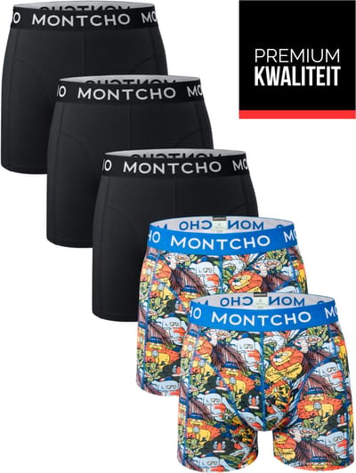 Heren Boxershorts - Onderbroeken Heren - Boxershorts - Ondergoed - 5 Voordeelpack - Maat: (S - XXL) - Dazzle Print Series B - MONTCHO