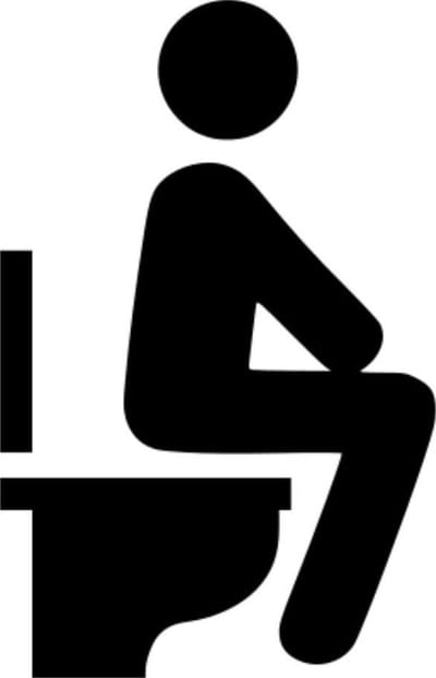 New Age Devi - Toilet-Deursticker - Poppetje-op-toilet - Decoratie - Zwart