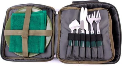 NGT Complete Bestek Set voor 2 Personen inclusief Carry Case - Camping Kookgerei