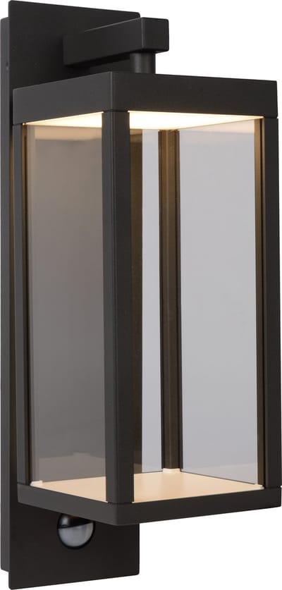 Lucide CLAIRETTE - Wandlamp Binnen/Buiten - LED - 1x13W 3000K - IP54 - Beweging & dag/nacht sensor - Antraciet