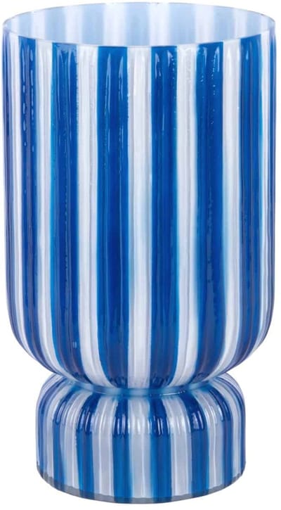 Present Time Vaas Raydo Retro - Kobaltblauw - Ø25cm - Glas - Modern - Bloemenvaas - Woondecoratie - Decoratieve vaas voor woonkamer of slaapkamer