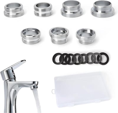 Adapters voor waterkranen, universele wateraansluitadapterset voor diverse buitendraadformaten, dubbele nippel en slangaansluiting voor optimale waterafvoer